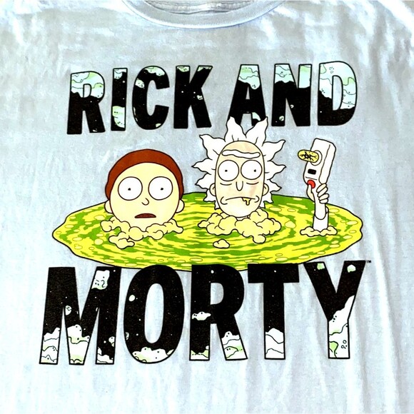 Rick and Morty Blue Graphic Shirt XL - Picture 2 of 4